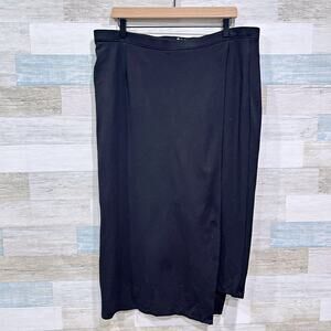 Betabrand Sassiest Skirt Overlay Ponte Crop Dress Pants Black Womens Plus XXL 2X